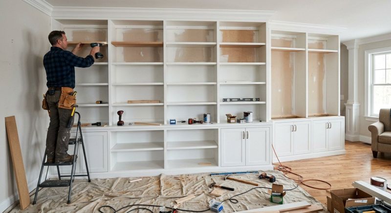 Custom Bookshelves Installation in Raleigh, NC