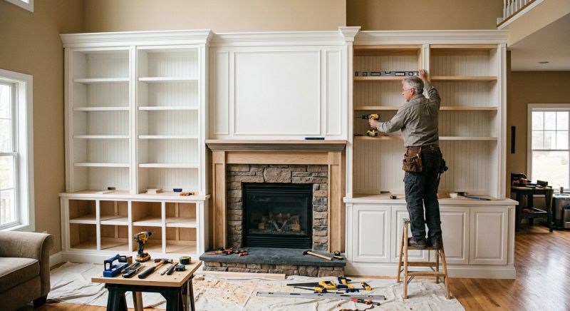 Built In Bookcase Installation in Frederick, MD