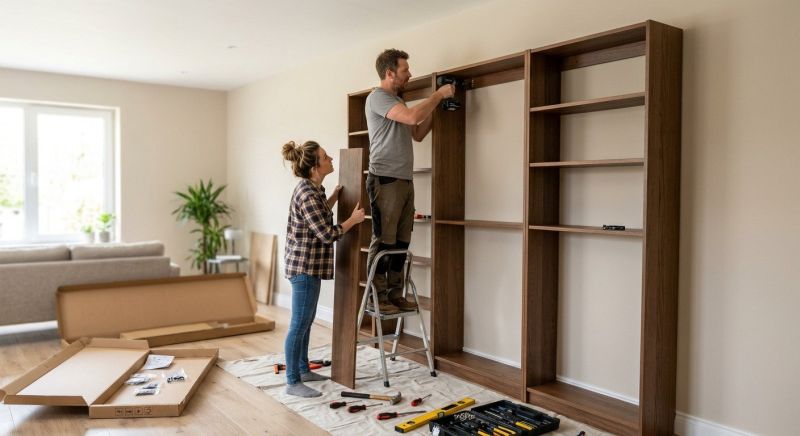Built In Bookcase Installation in Charlotte, NC
